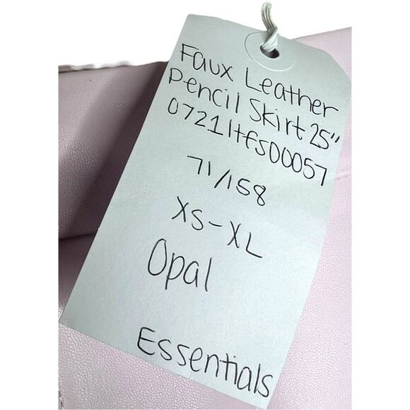 Susana Monaco Essential Faux Leather Pencil Skirt in Opal Small - Picture 9 of 16